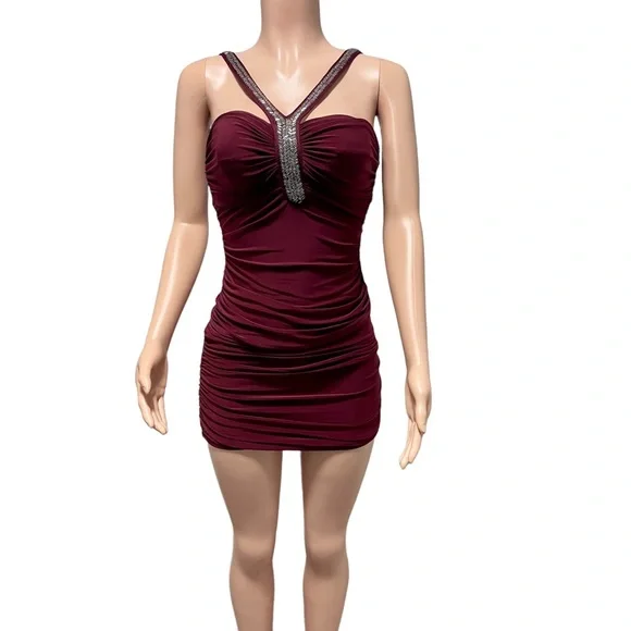 Trixxi | Dresses | Trixxi Cocktail Dress Maroon Burgundy Size M | Poshmark